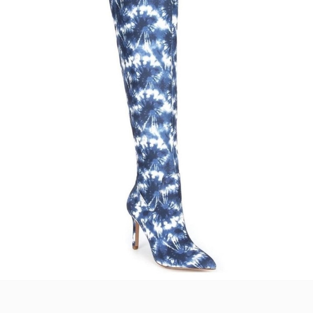 Gianni Bini Zenner Blue Tie-Dye Knee High Boots